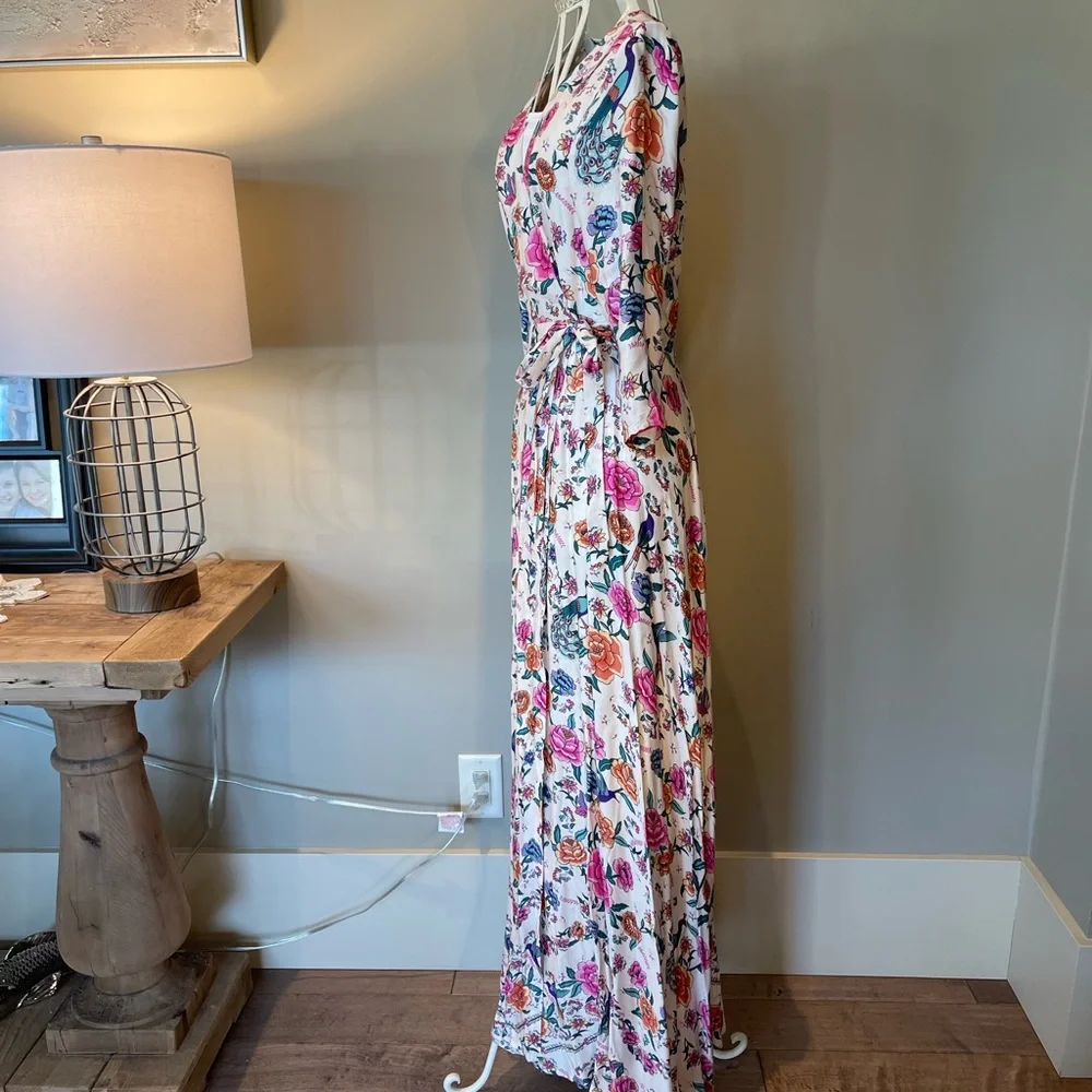 Arnhem Australia wrap maxi dress. Floral high end fabric. Size 8 fits US2 or 4 - Picture 6 of 10